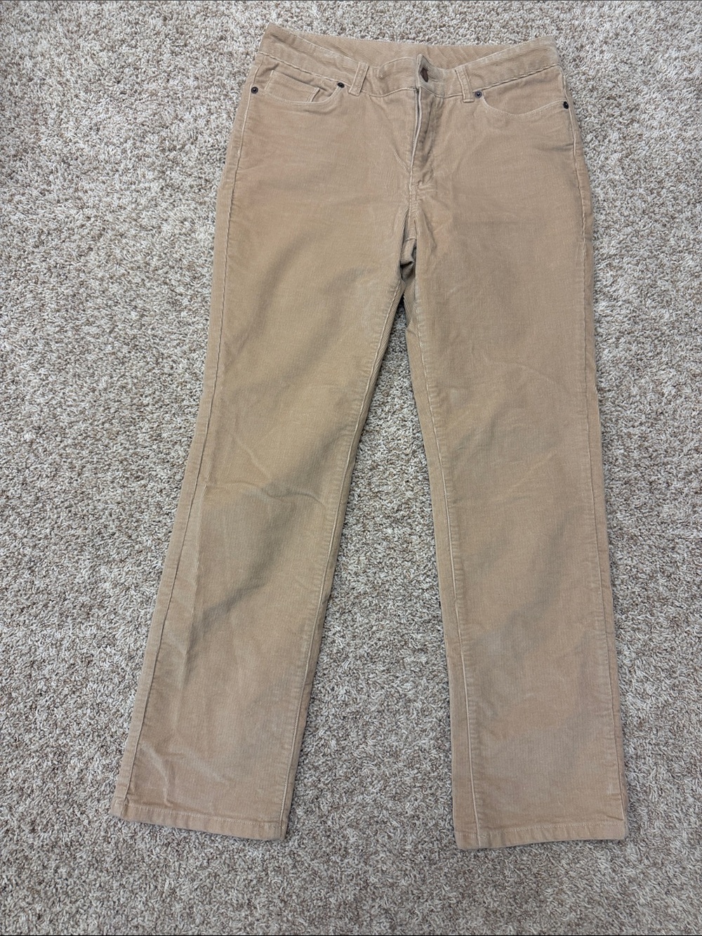 L.L. Bean Straight-Leg Corduroy Jeans in Tan